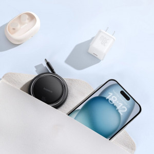 Cablu 100cm USB-C la USB-C, incarcare 100W si transfer date, extensibil si retractabil, Baseus