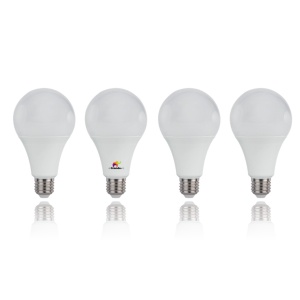 Set 4 becuri LED E27 7W 650lm A60, lumina calda, clasa A+, 30.000h