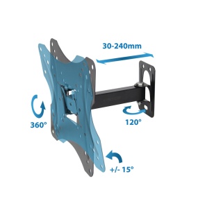 Suport TV perete, reglabil fata-spate / stanga-dreapta / inclinare, 26" - 70" inch, elGrande Proteus - Img 4