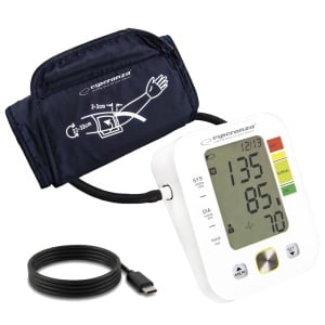 Tensiometru de brat, incarcare USB sau baterii AAA, oscilometric, memorie istoric, Esperanza Verve