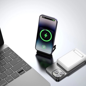 Baterie externa 10000mAh 22.5W, incarcare Wireless Magsafe + cablu USB (inclus), Powerbank Dudao K14S+, alb - Img 2
