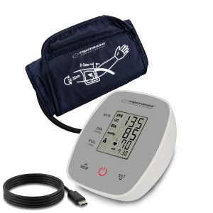 Tensiometru brat, incarcare USB sau baterii AAA, oscilometric, memorie istoric, Esperanza SPIRIT