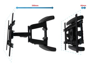 Suport TV perete, reglabil fata-spate / stanga-dreapta / inclinare, 40" - 85" inch, elGrande Cronos - Img 3