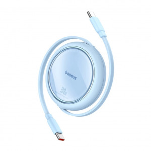Cablu 100cm USB-C la USB-C, incarcare 100W si transfer date, extensibil si retractabil, Baseus