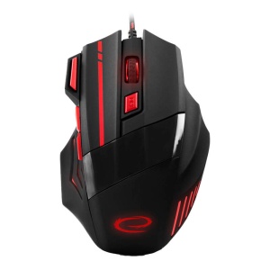 Mouse Gaming cu fir, 8 butoane, DPI reglabil 800 - 2400, conexiune USB, negru-rosu - Img 2