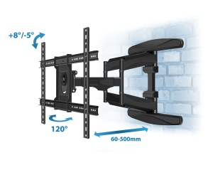 Suport TV perete, reglabil fata-spate / stanga-dreapta / inclinare, 40" - 85" inch, elGrande Cronos - Img 4