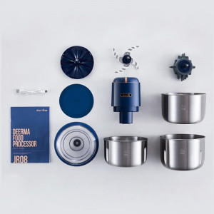 Tocator fara fir cu 3 vase inox, pentru carne, fructe si legume, Deerma Grinder Pro