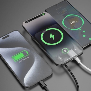 Baterie externa 10000mAh 22.5W, incarcare Wireless Magsafe + cablu USB (inclus), Powerbank Dudao K14S+, negru - Img 5