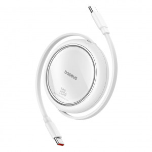 Cablu 100cm USB-C la USB-C, incarcare 100W si transfer date, extensibil si retractabil, Baseus