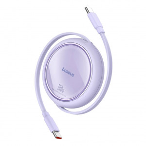 Cablu 100cm USB-C la USB-C, incarcare 100W si transfer date, extensibil si retractabil, Baseus