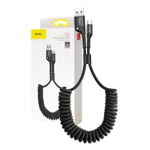 Cablu USB la USB-C, Spiralat, tip Arc, 100cm, transfer date si incarcare rapida rapida, Baseus - Img 8