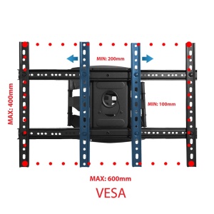 Suport TV perete, reglabil fata-spate / stanga-dreapta / inclinare, 40" - 85" inch, elGrande Cronos - Img 6
