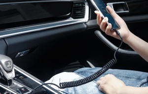 Cablu USB-C la USB-C, Spiralat, tip Arc, 180cm, transfer date si incarcare rapida rapida - Img 4