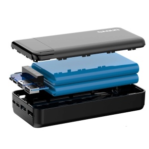 Baterie externa 20000mAh 10W, 3x cabluri integrate (USB-C, iPhone, MicroUSB), Powerbank Dudao K6Pro +, Negru - Img 3
