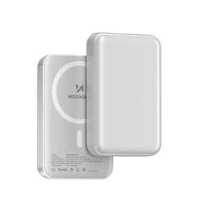 Baterie externa 10000mAh 20W, incarcare Wireless Magsafe + cablu USB (inclus), Powerbank Wozinsky WRW+, gri - Img 1