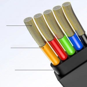 Cablu 3 in 1 extensibil, 35cm - 120cm, USB-C, Lightning, micro USB, 3.5A, Baseus Golden Edition