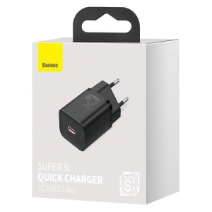 Incarcator retea, 25W, 1x USB-C, Baseus Super Si Quick Charge 1C, negru - Img 5