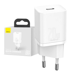 Incarcator retea, 20W, 1x USB-C, Baseus Super Si Quick Charger 1C 20W, alb - Img 1
