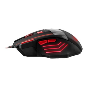 Mouse Gaming cu fir, 8 butoane, DPI reglabil 800 - 2400, conexiune USB, negru-rosu - Img 3