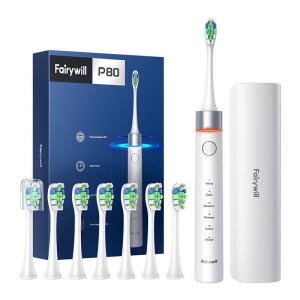 Periuta dinti sonică + 8 capete si carcasa calatorie FairyWill FW-P80 (alb)