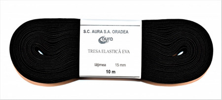 Tresa elastica Eva 15 mm - 10 m / rola negru
