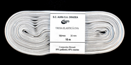 Tresa elastica Eva 30 mm - 10 m / rola alb
