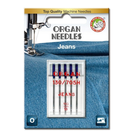 Ace de cusut casnice Organ Jeans nr. 110/18 - 5 buc