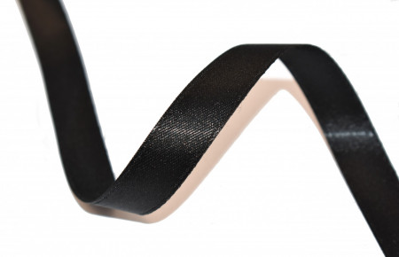 Panglica satin 15 mm - 50 m - negru