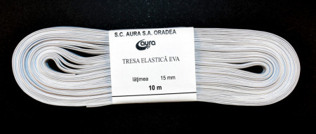 Tresa elastica Eva 15 mm - 10 m / rola alb