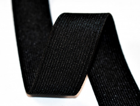 Elastic Moise 35 mm negru - 25 m rola