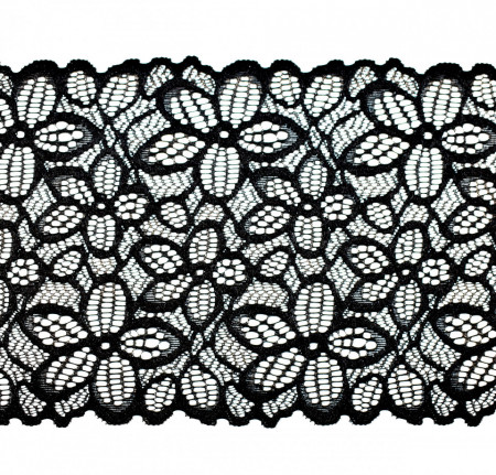Dantela elastica 15 cm - negru