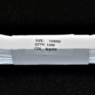 Panglica satin 10 mm - 10 m alb