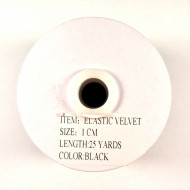 Catifea elastica 10 mm - negru - 25 yards rola