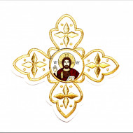Ornament bisericesc - alb / auriu