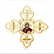 Ornament bisericesc - alb / auriu