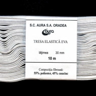 Tresa elastica Eva 30 mm - 10 m / rola alb