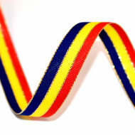 Tricolor Romania - Meda lurex 15 mm - 50 m rola - auriu