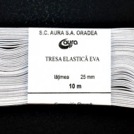 Tresa elastica Eva 25 mm - 10 m / rola alb