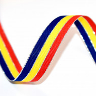 Tricolor Romania - Meda lurex 15 mm - 50 m rola - argintiu
