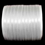 Panglica satin Gilda 6 mm - 100 m rola alb