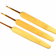 Crosete aluminiu cu maner de bambus - 15 buc set