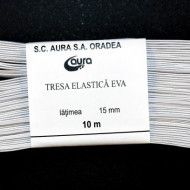 Tresa elastica Eva 15 mm - 10 m / rola alb