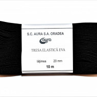 Tresa elastica Eva 20 mm - 10 m / rola negru