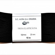Tresa elastica Eva 20 mm - 10 m / rola negru
