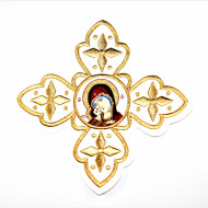 Ornament bisericesc - alb / auriu