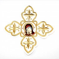 Ornament bisericesc - alb / auriu