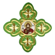 Ornament bisericesc - verde / auriu
