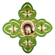 Ornament bisericesc - verde / auriu