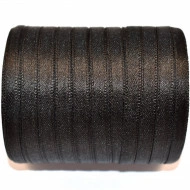 Panglica satin Trufa 6 mm - 100 m rola - negru