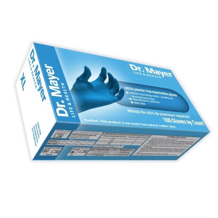 Dr. Mayer - Manusi examinare nitril nepudrate Blue - 100 bucati - Img 2